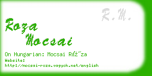 roza mocsai business card